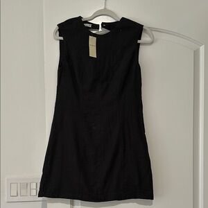 Abercrombie & Fitch Black linen blend Sheath Dress Sleeveless Crew Neck